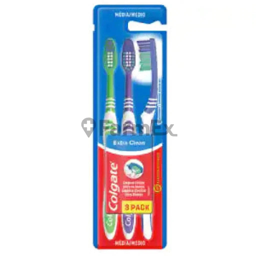 Pack Cepillos Dentales "Extra Clean" Medio x 3 unidades Farmex-Pluxee-Persistente
